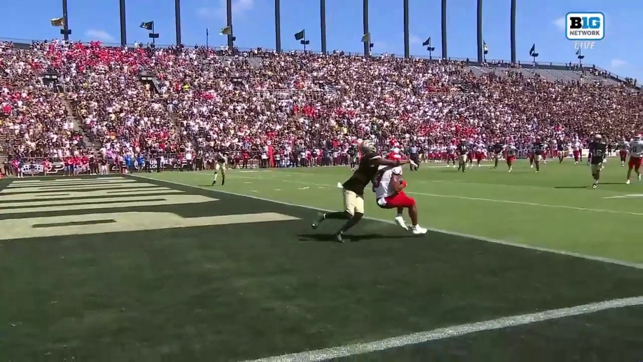 Mikey Keene finds Erik Brooks in the corner of the end zone to seal the Bulldogs’ comeback win against the Boilermakers