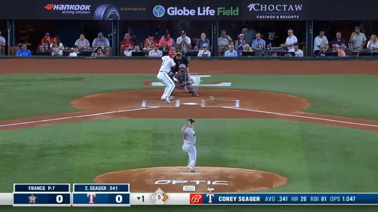Corey Seager smashes a two-run home run as the Rangers grab the lead over the Astros