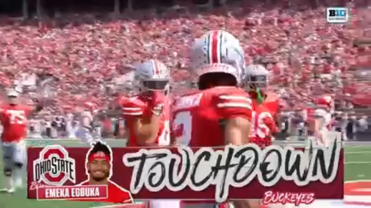 Kyle McCord finds Emeka Egbuka for a 28-yard TD extending Ohio State’s lead over  Youngstown State