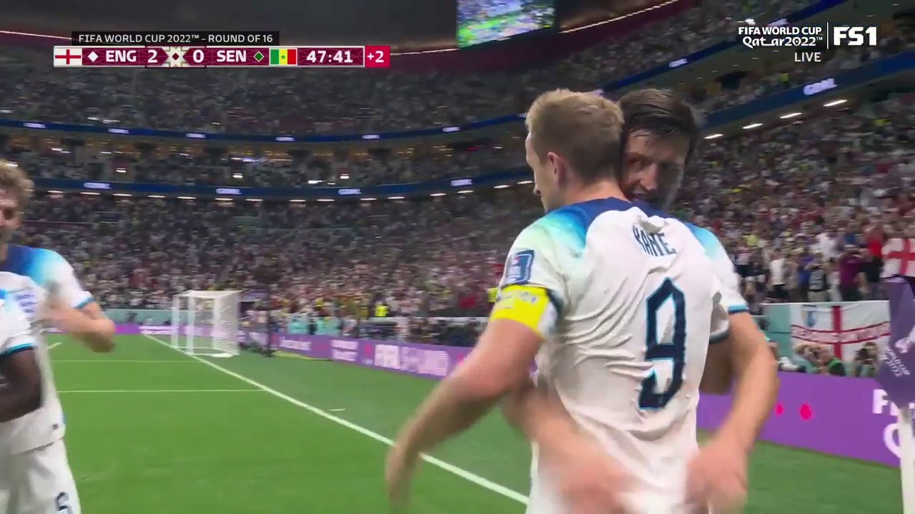England's Harry Kane scores goal vs. Senegal in 45+3' | 2022 FIFA World Cup