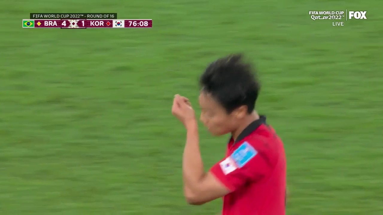 South Korea's Paik Seung-Ho scores goal vs. Brazil in 76' | 2022